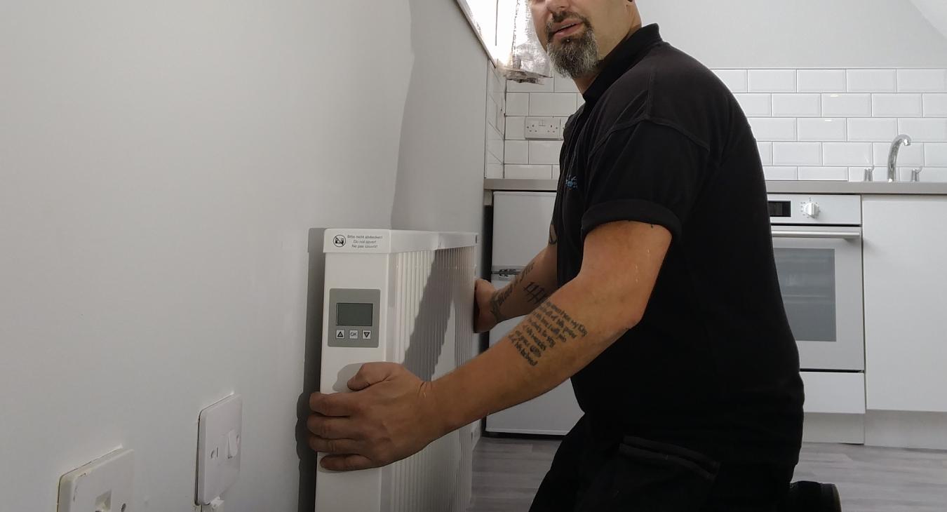 Installing a kitchen electric radiator in Kent